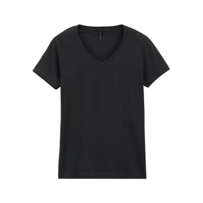 Camiseta cuello de pico para mujer de corte entallado Black Xl