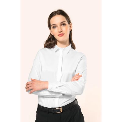 Camisa sarga manga larga chica