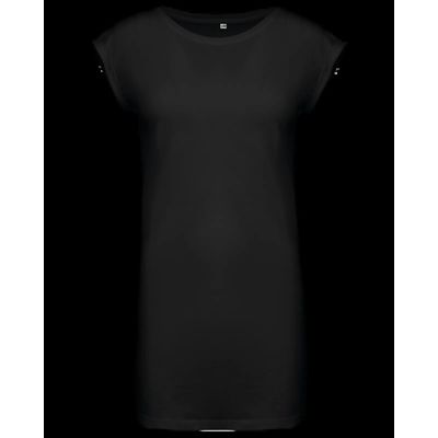 Camiseta vestido mujer algodón Black L/Xl