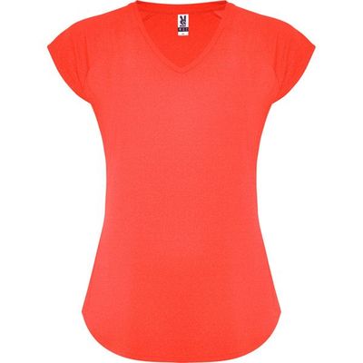 Camiseta Técnica Mujer Entallada Coral Fluor L