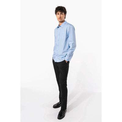 Camisa popelina manga larga hombre