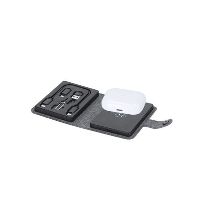 Cargador inalámbrico RPET con auriculares