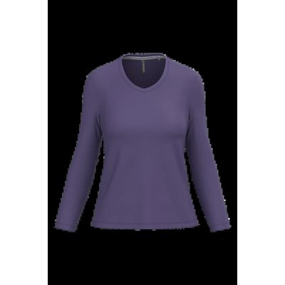 Camiseta manga larga mujer algodón entallada Purple M