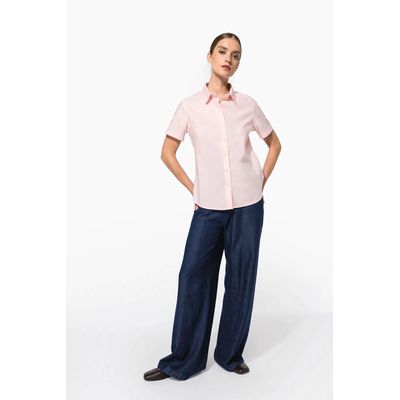 Camisa oxford mujer manga corta