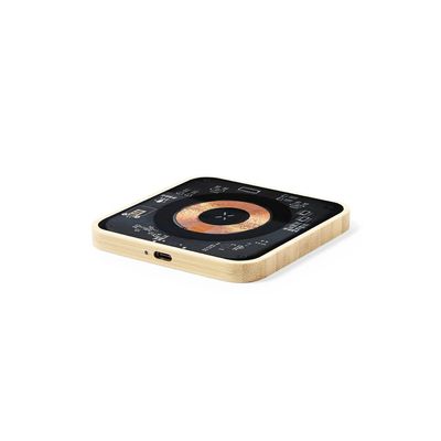 Cargador Qi transparente/Bambú 15W