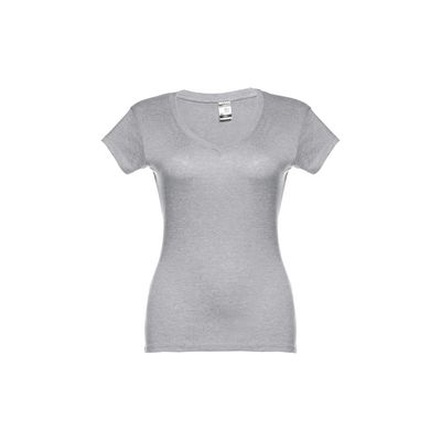Camiseta Mujer Entallada de Algodón Escote V