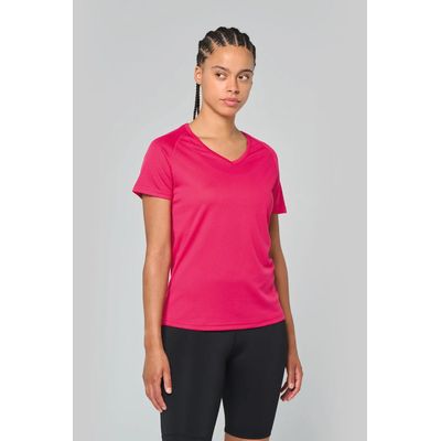 Camiseta de deporte mujer cuello de pico