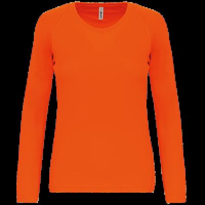 Camiseta de deporte manga larga poliéster Fluorescent Orange S