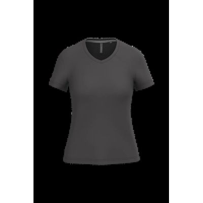 Camiseta de manga corta cuello pico mujer Dark Grey Xl