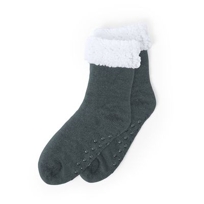 Calcetines navideños de andar por casa antideslizantes Gri