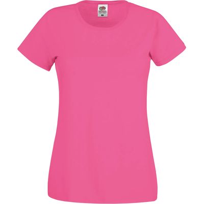 Camiseta mujer algodón cuello redondo entallada Fuchsia Xl