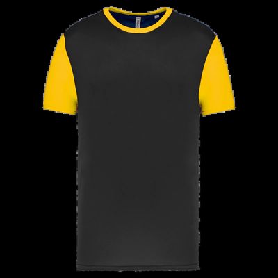 Camiseta bicolor adulto poliéster Black / Sporty Yellow L