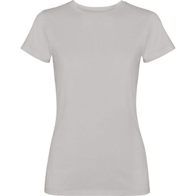 Camiseta mujer algodón efecto desgastado Gris Piedra Lavado M