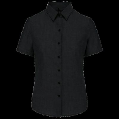 Camisa oxford mujer manga corta Black Xs