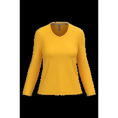 Camiseta manga larga mujer algodón entallada Yellow Xxl