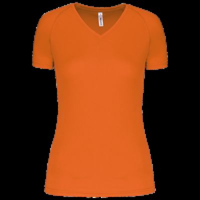 Camiseta de deporte mujer cuello de pico Fluorescent Orange M