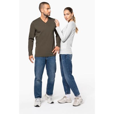 Camiseta manga larga mujer algodón entallada