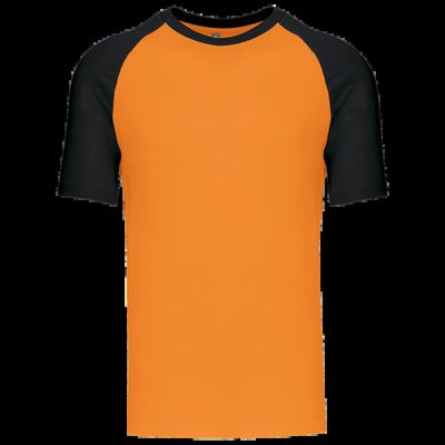 Camiseta bicolor manga corta hombre Orange / Black Xl