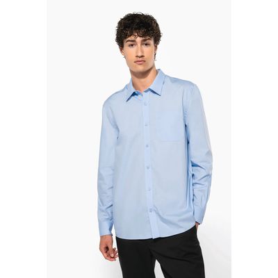 Camisa popelina manga larga hombre