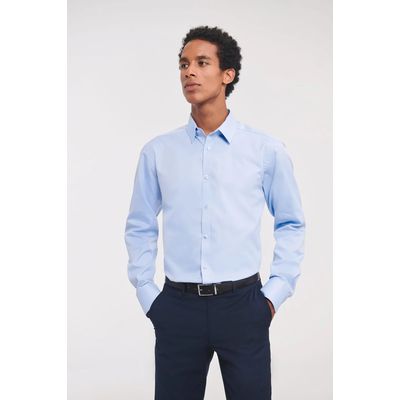 Camisa de manga larga para hombre tejido espiga Light Blue S