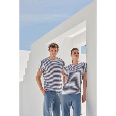 Camiseta marinera unisex algodón White / Oxford Navy Xxs