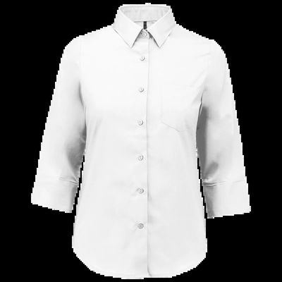 Camisa popelina media manga mujer White Xxl