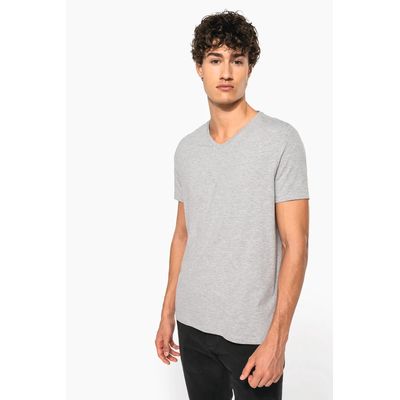 Camiseta cuello de pico Color jaspeado