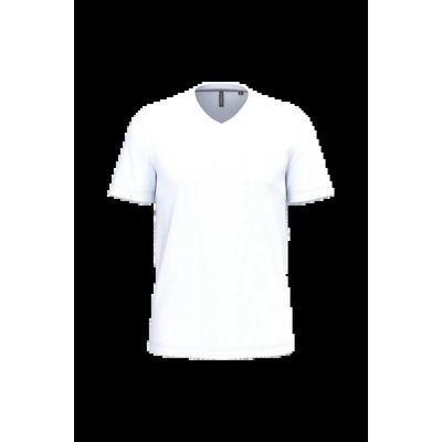 Camiseta de algodón con cuello de pico White S