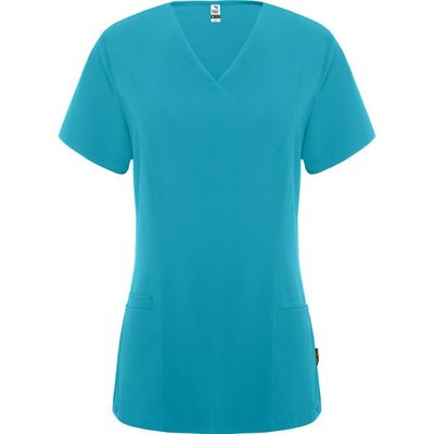 Casaca manga corta escote pico Azul Danubio Xl
