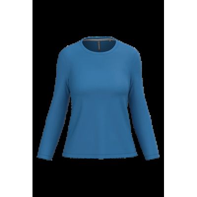 Camiseta algodón de manga larga mujer Light Royal Blue Xl
