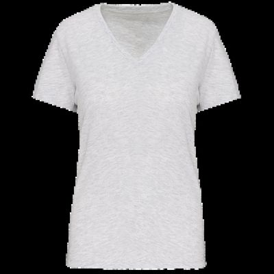 Camiseta de mujer cuello de pico Ash Heather Xxl