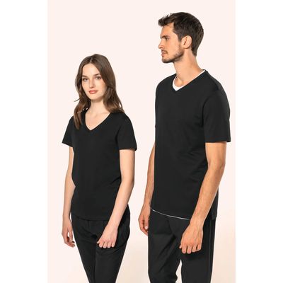 Camiseta algodón cuello pico mujer