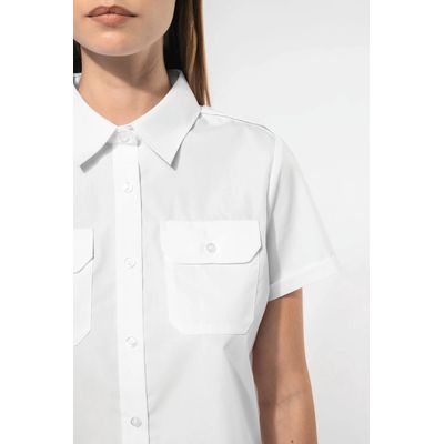 Camisa piloto manga corta mujer