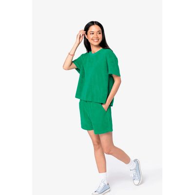Camiseta de rizo para mujer corte oversize