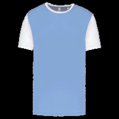 Camiseta bicolor adulto poliéster Sky Blue / White M