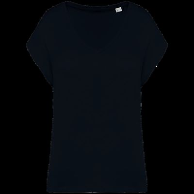 Camiseta algodón orgánico mujer holgada Black S