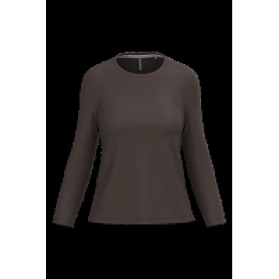 Camiseta algodón de manga larga mujer Chocolate L