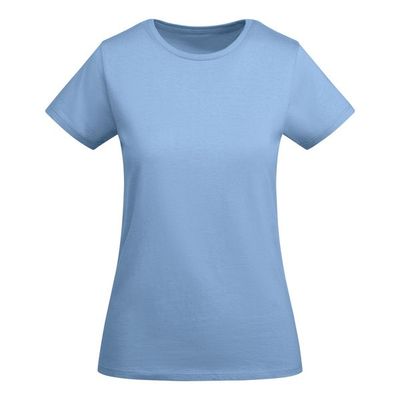 Camiseta entallada mujer algodón orgánico Celeste L