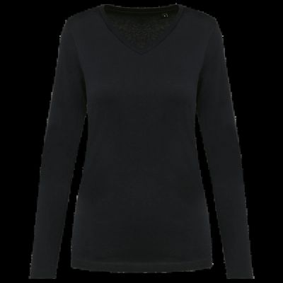 Camiseta manga larga algodón mujer Black Xs