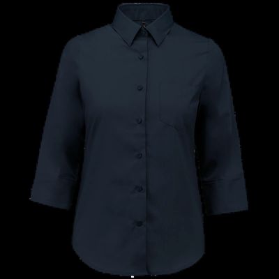 Camisa popelina media manga mujer Navy M