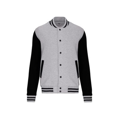 Cazadora béisbol unisex Oxford Grey / Black S