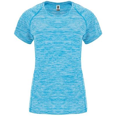 Camiseta Técnica Mujer Entallada Manga Ranglán Turquesa Vigore L