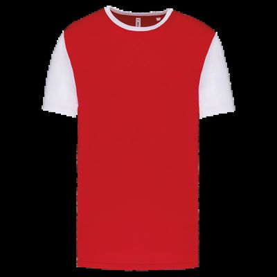 Camiseta bicolor adulto poliéster Sporty Red / White Xxl