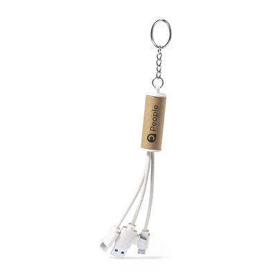 Cable Cargador 3 USB con Llavero