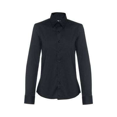 Camisa Ceñida Popelina Mujer Negro L