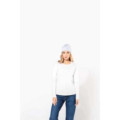 Camiseta manga larga mujer y cuello redondo