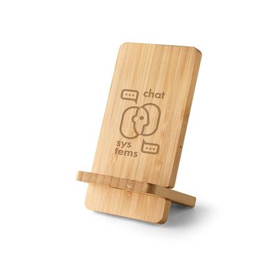 Cargador USB y soporte móvil de Bambú