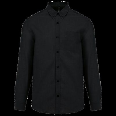Camisa oxford hombre algodón poliéster Black S