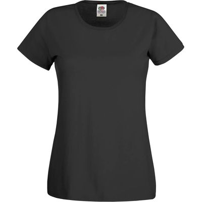 Camiseta mujer algodón cuello redondo entallada Black Xl