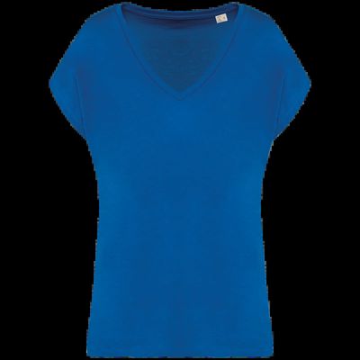 Camiseta algodón orgánico mujer holgada Sea Blue L